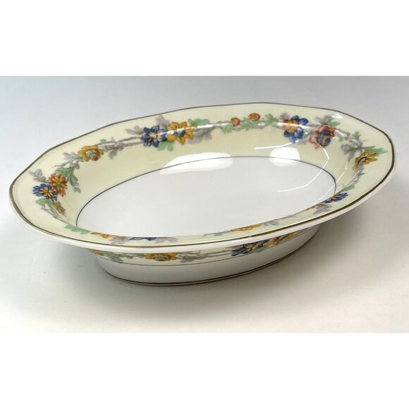 Theodore Haviland Limoges 1925-36 Miami 8.5"x6.5" Oval Ivory Floral SERVING BOWL - Picture 1 of 5